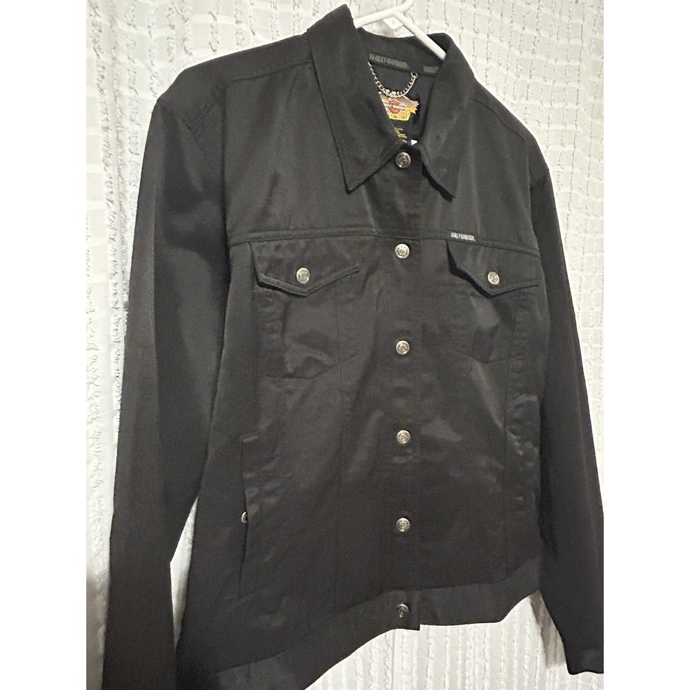 Harley‎ Davidson 6 Snap Button Riding Jacket Women's Size XLarge Black